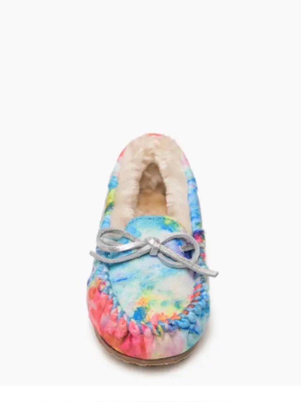 Minnetonka Tie Dye Cassie Slipper Sherpa Lined Moccasin 49084 Girl Multicolor 12